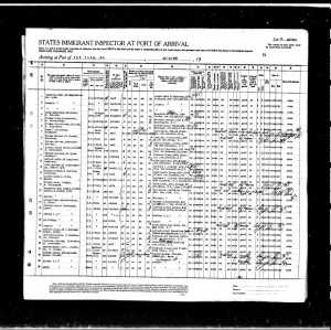 Ship manifest for Rachel Moschel page 2.